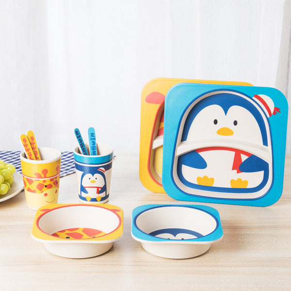 5 piece Baby Bamboo Tableware Set eprolo The Little Baby Brand