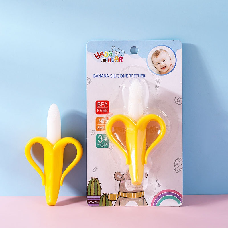 Maternal and Infant Products Baby Banana Gum Tooth Grinder Bite Food Silicone Fruit Gum Baby Training Toothbrush eprolo The Little Baby Brand