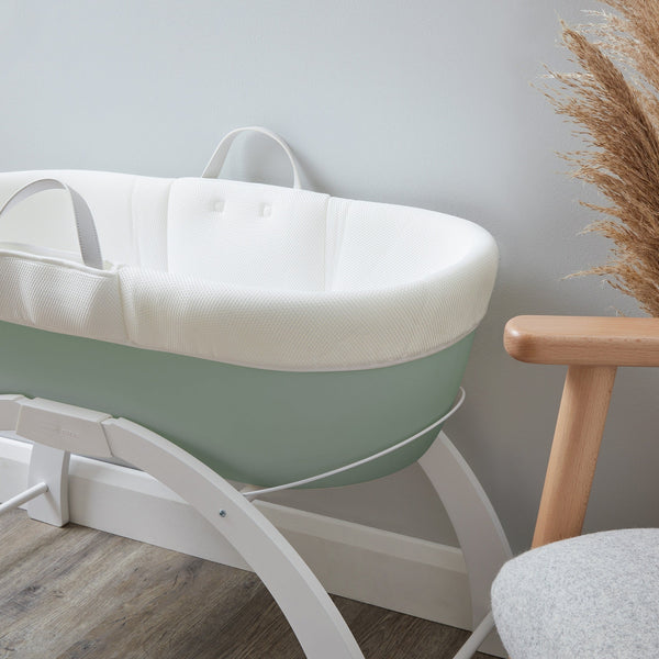 Moses Basket and Stand Shnuggle Dreami Baby Sleeper Eucalyptus Base The Little Baby Brand The Little Baby Brand