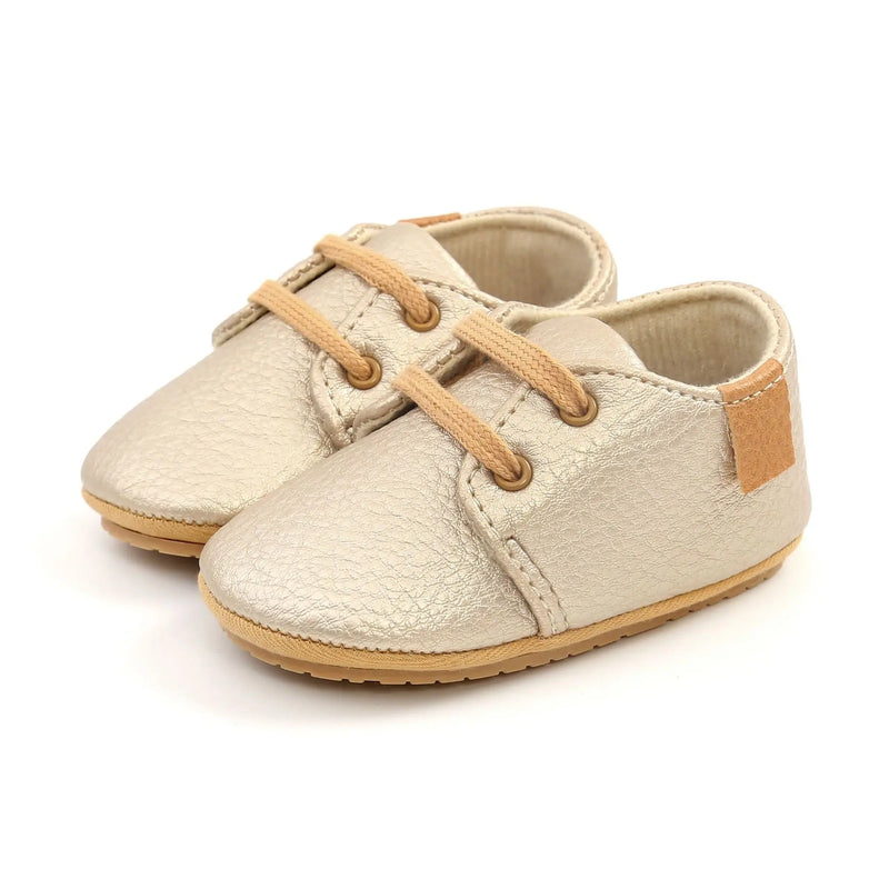 KIDSUN Newborn Baby Shoes Fashion Casual Infant Boys Leather Anti-Slip Falt Rubber Sole Toddler First Walkers Baby Sneakers The Little Baby Brand The Little Baby Brand