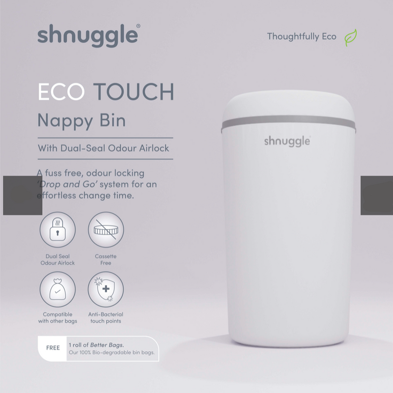 Baby Nappy Bin Shnuggle Change Time Eco-Touch Nappy Bin The Little Baby Brand The Little Baby Brand