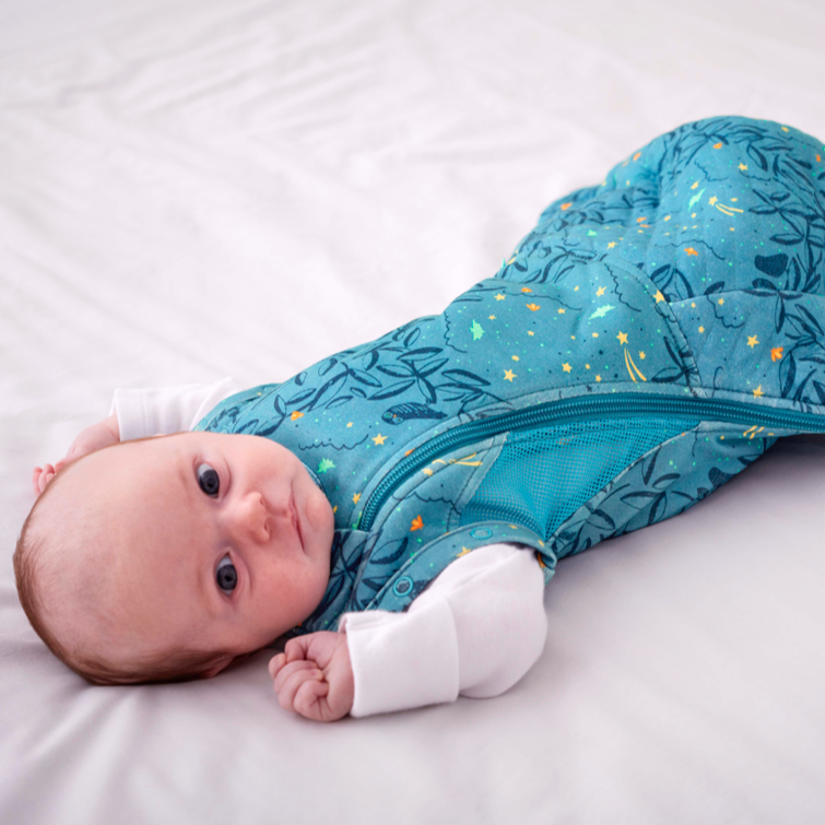 swaddle and Sleeping bag Purflo Swaddle To Sleep Bag 2.5Tog Stargazer Midnight 0-4M The Little Baby Brand The Little Baby Brand