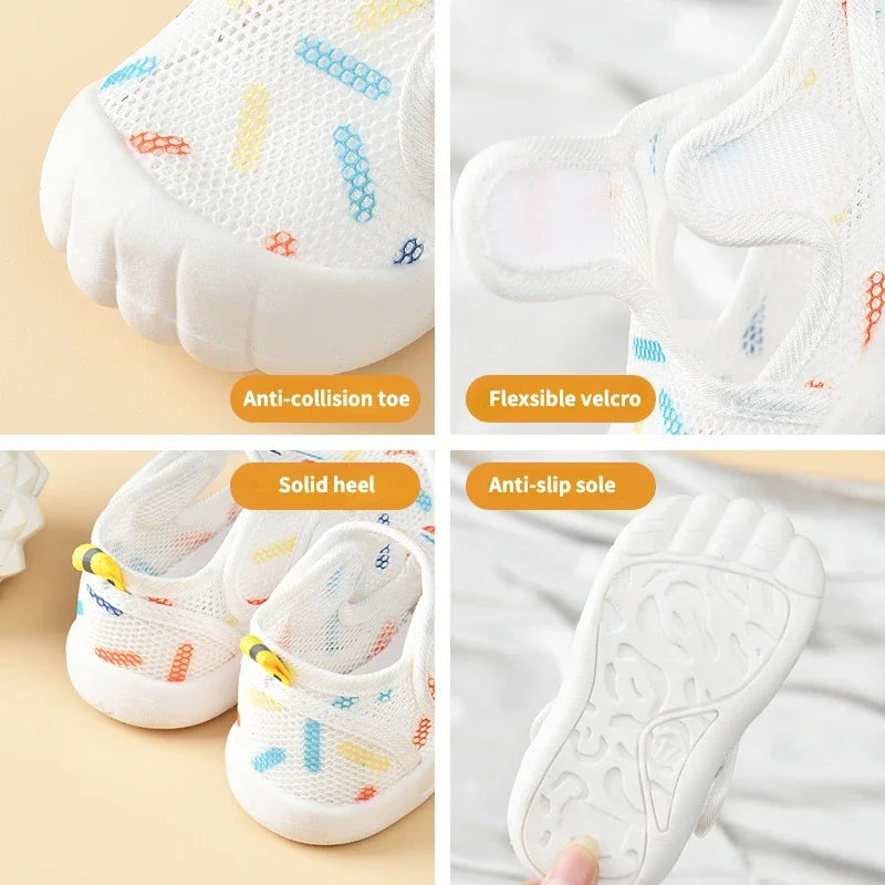 Summer Breathable Air Mesh Kids Sandals 1-4T Baby Unisex Casual Shoes Anti-slip Soft Sole First Walkers Infant Lightweight Shoes The Little Baby Brand The Little Baby Brand