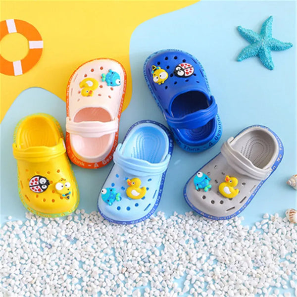 Children New Cute Cartoons Kids Mules Clogs Summer Croc Garden Beach Slippers Sandals Cave Hole Baby Shoes For Boys Girls The Little Baby Brand The Little Baby Brand