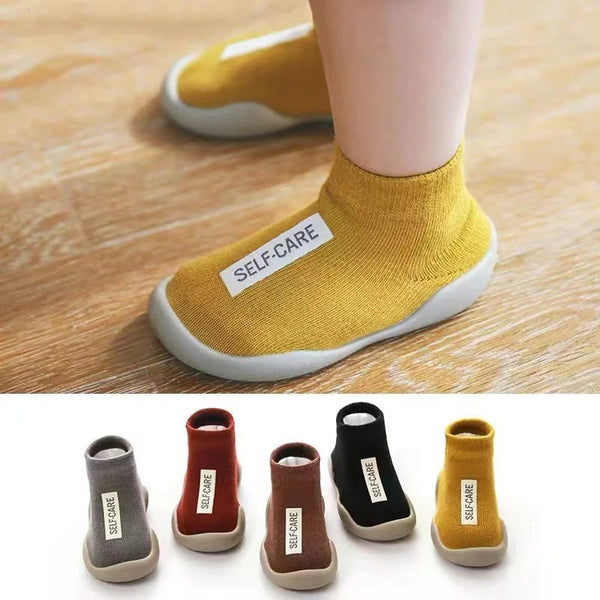 Unisex Baby Shoes Solid Color With Letter Toddler First Walker Baby Girl Kids Soft Rubber Sole Baby Shoe Knit Booties Anti-slip The Little Baby Brand The Little Baby Brand