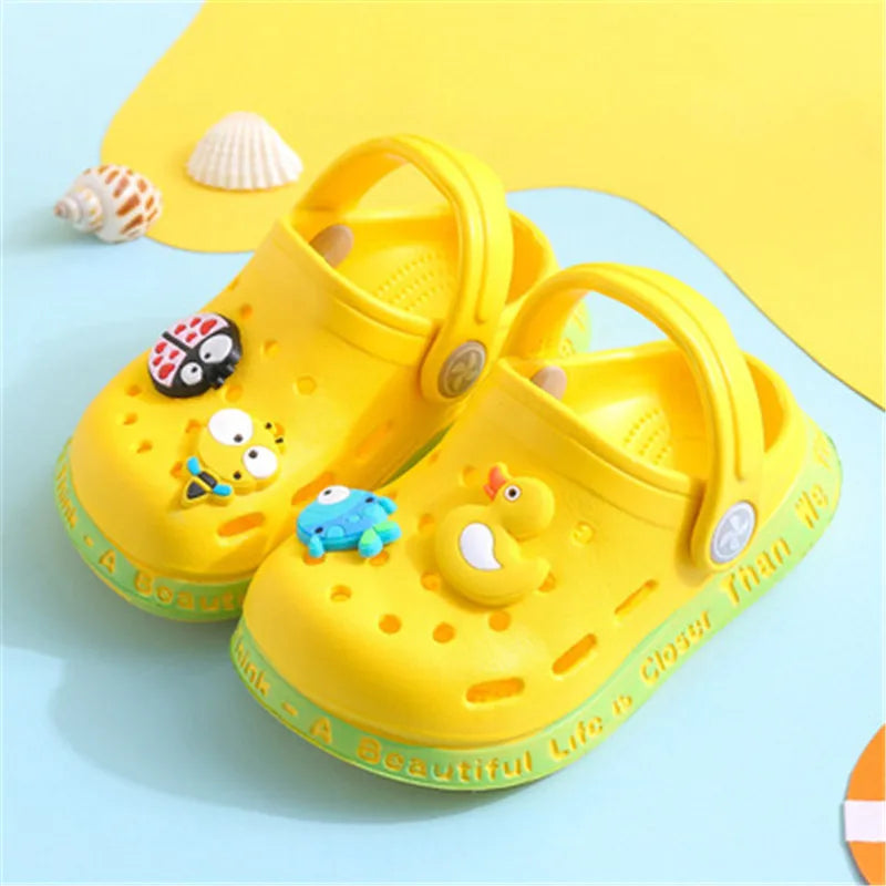Children New Cute Cartoons Kids Mules Clogs Summer Croc Garden Beach Slippers Sandals Cave Hole Baby Shoes For Boys Girls The Little Baby Brand The Little Baby Brand