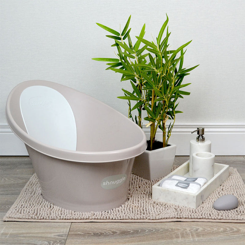 Baby Bathtubs & Bath Seats Shnuggle Bath With Bum Bump And Plug - Taupe The Little Baby Brand The Little Baby Brand