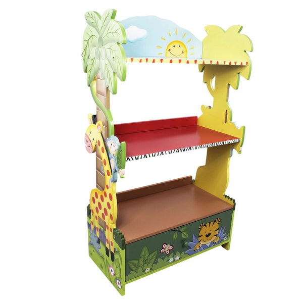 Children's Bookcase Safari Themed Children's Wooden Bookcase Fantasy Fields The Little Baby Brand