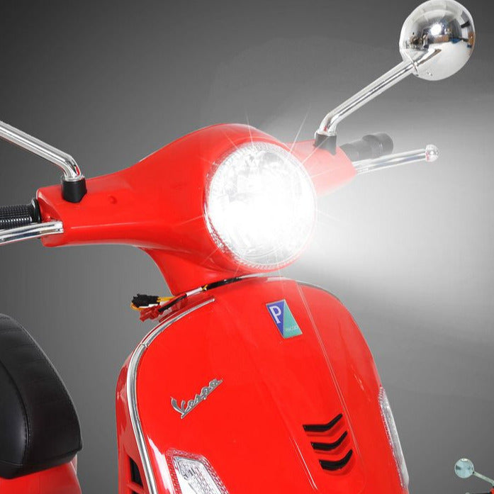 Kids Ride On Licensed Vespa Motorcycle 6V Boys Girls Music LED Lights HOMCOM The Little Baby Brand