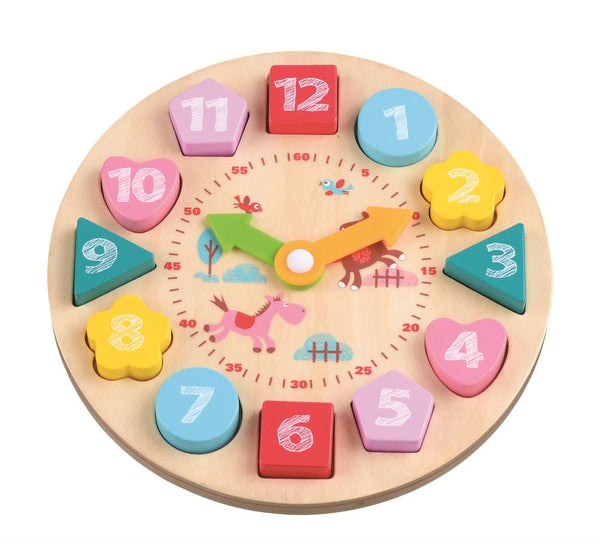 Toy Clocks Wooden Learning Clock Lelin The Little Baby Brand