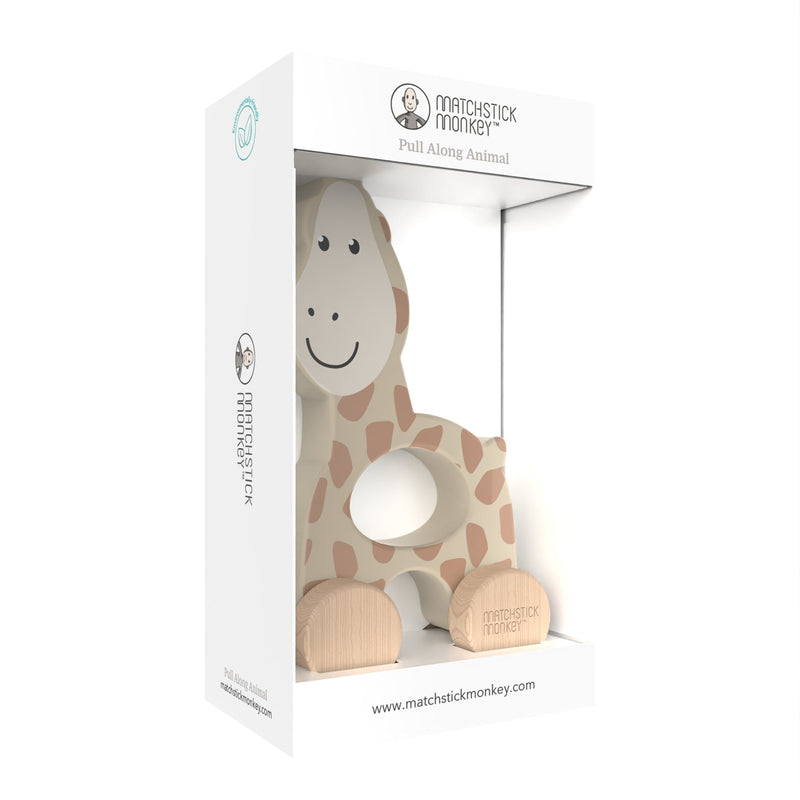 Wooden Toys Matchstick Monkey Playtime Pull Along Animal Giraffe The Little Baby Brand The Little Baby Brand