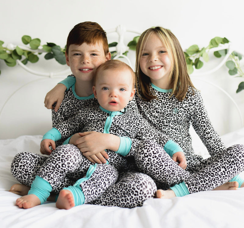 Baby Clothing Leopard Azure Bamboo Sleepeaz Sleepsuit Elivia James The Little Baby Brand