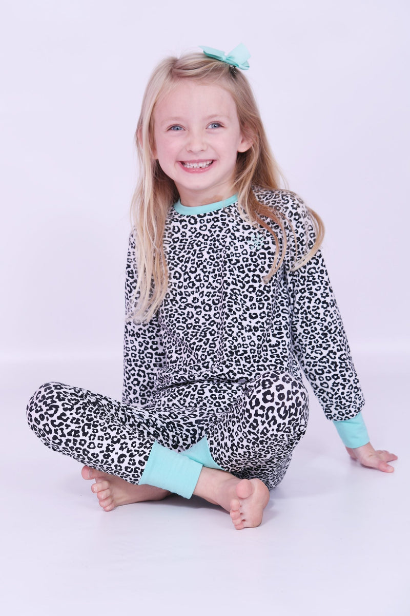 Pajamas Leopard Azure Playjays - Bamboo Children’s Pyjamas Elivia James The Little Baby Brand