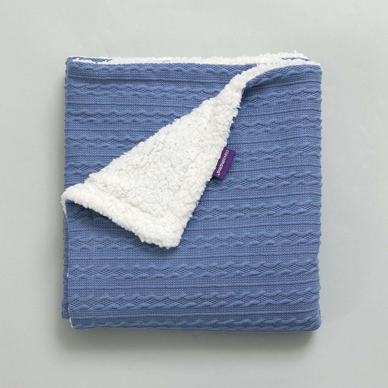 baby blanket Clevamama Blankets - Luxe Sherpa Baby Blanket Blue The Little Baby Brand The Little Baby Brand