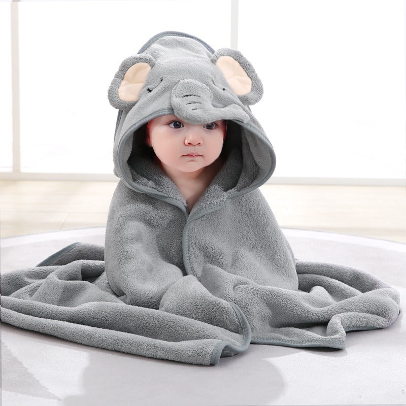 wholesale child baby cartoon animal face elephant hooded towel newborn eprolo The Little Baby Brand