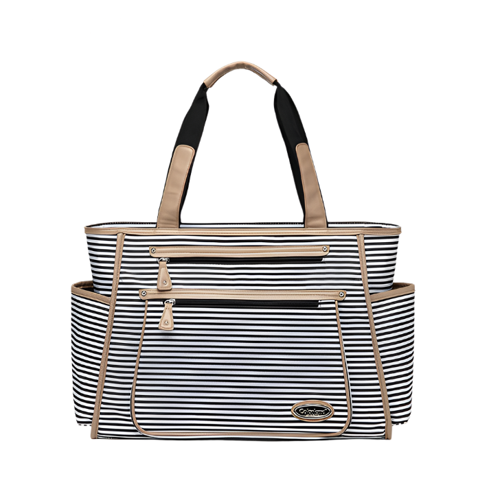 Colorland Black White Stripes Baby Diaper Bag Organizer Fashion Mummy Maternity Bag Travel Messenger Changing Nappy Bags Handbag eprolo The Little Baby Brand