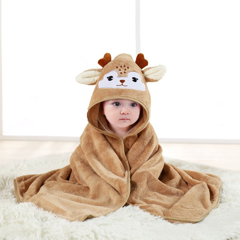 wholesale child baby cartoon animal face elephant hooded towel newborn eprolo The Little Baby Brand