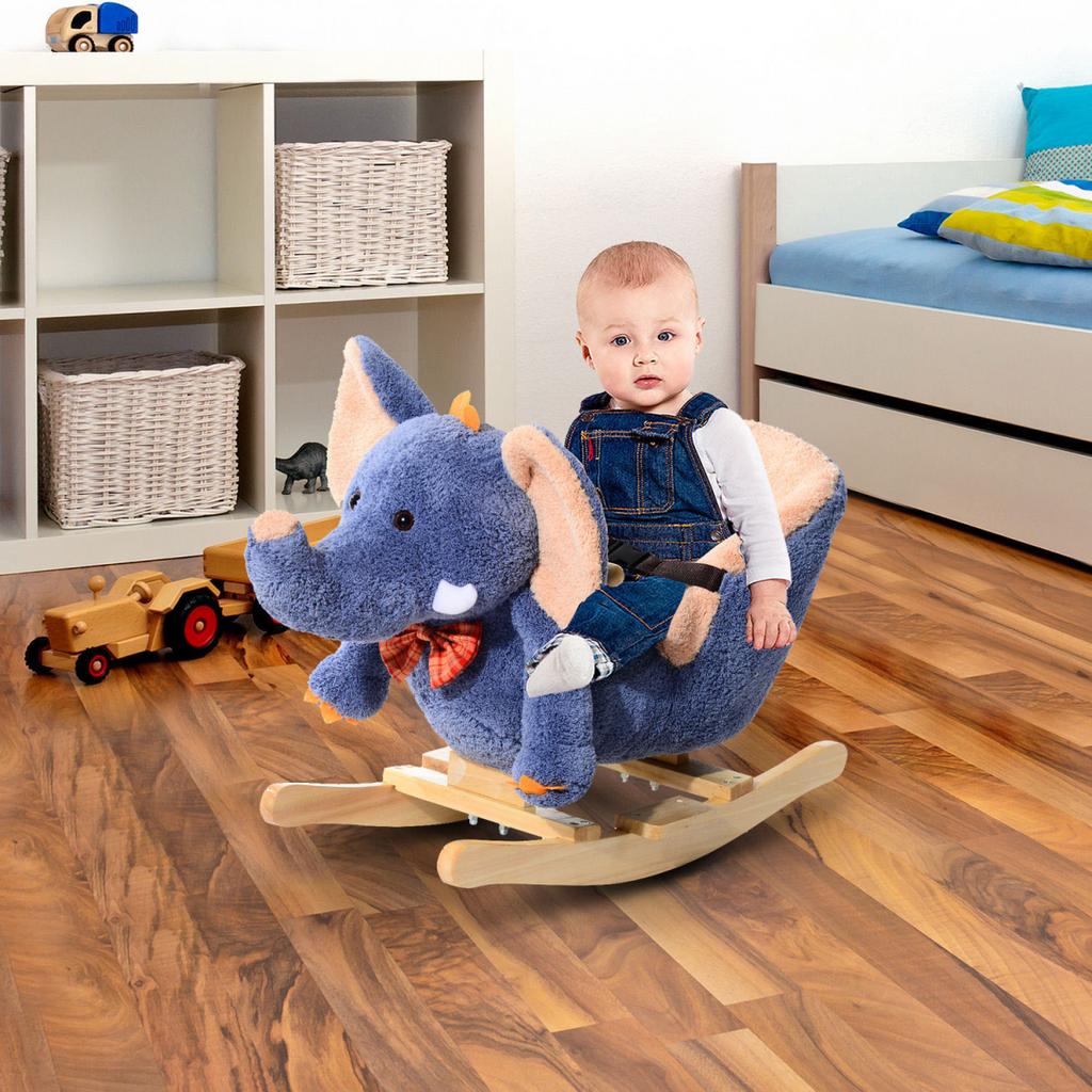 Rocking Horse Ride on Toy Seat Belt Safety Toddler Elephant Music Unbranded The Little Baby Brand