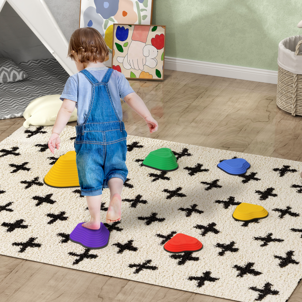 AIYAPLAY 6PCs Kids Stepping Stones, Non-Slip Stackable River Stones AIYAPLAY The Little Baby Brand