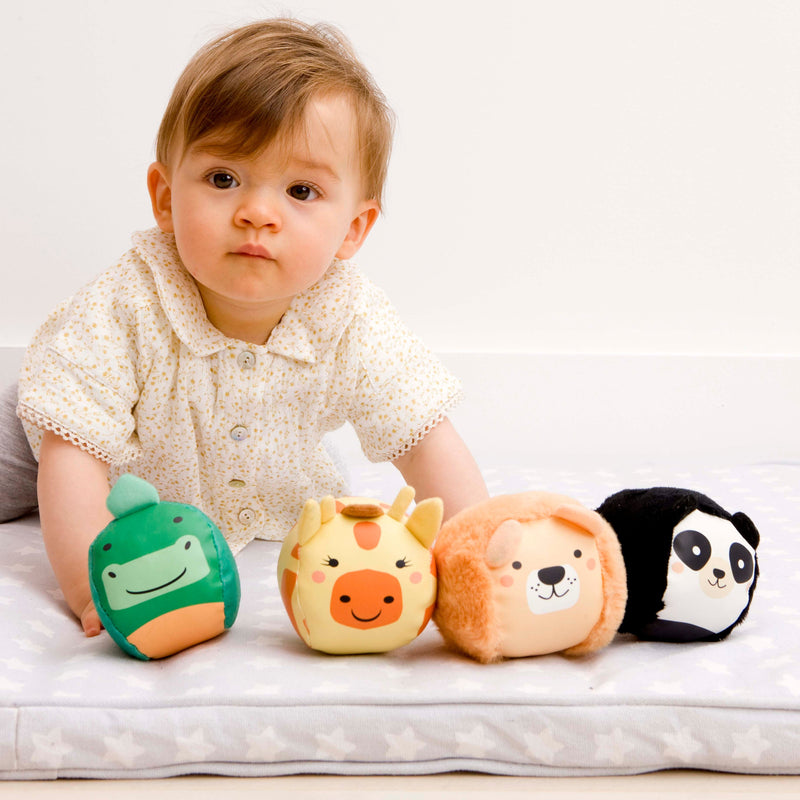 Baby Toys Little Big Friends Balls - Dooballs Jungle (Set Of 4) The Little Baby Brand The Little Baby Brand