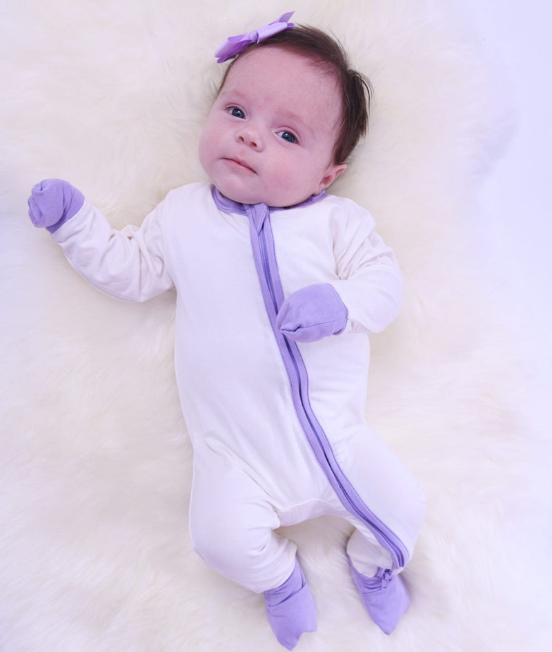 Baby Clothing Lilac Lily Bamboo Sleepeaz Sleepsuit Elivia James The Little Baby Brand
