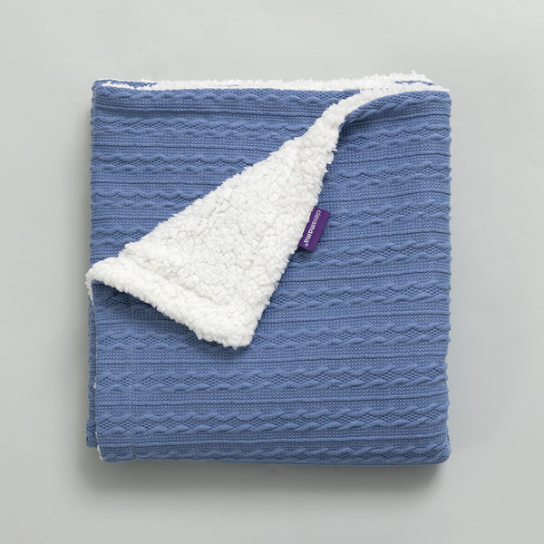  Clevamama Blankets - Luxe Sherpa Baby Blanket Blue The Little Baby Brand The Little Baby Brand