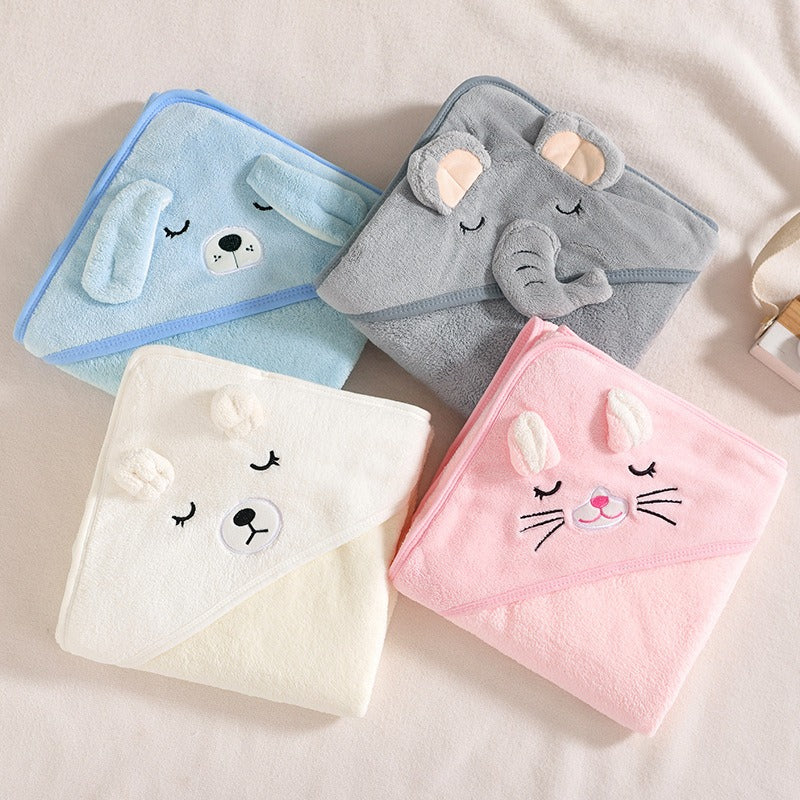 wholesale child baby cartoon animal face elephant hooded towel newborn eprolo The Little Baby Brand