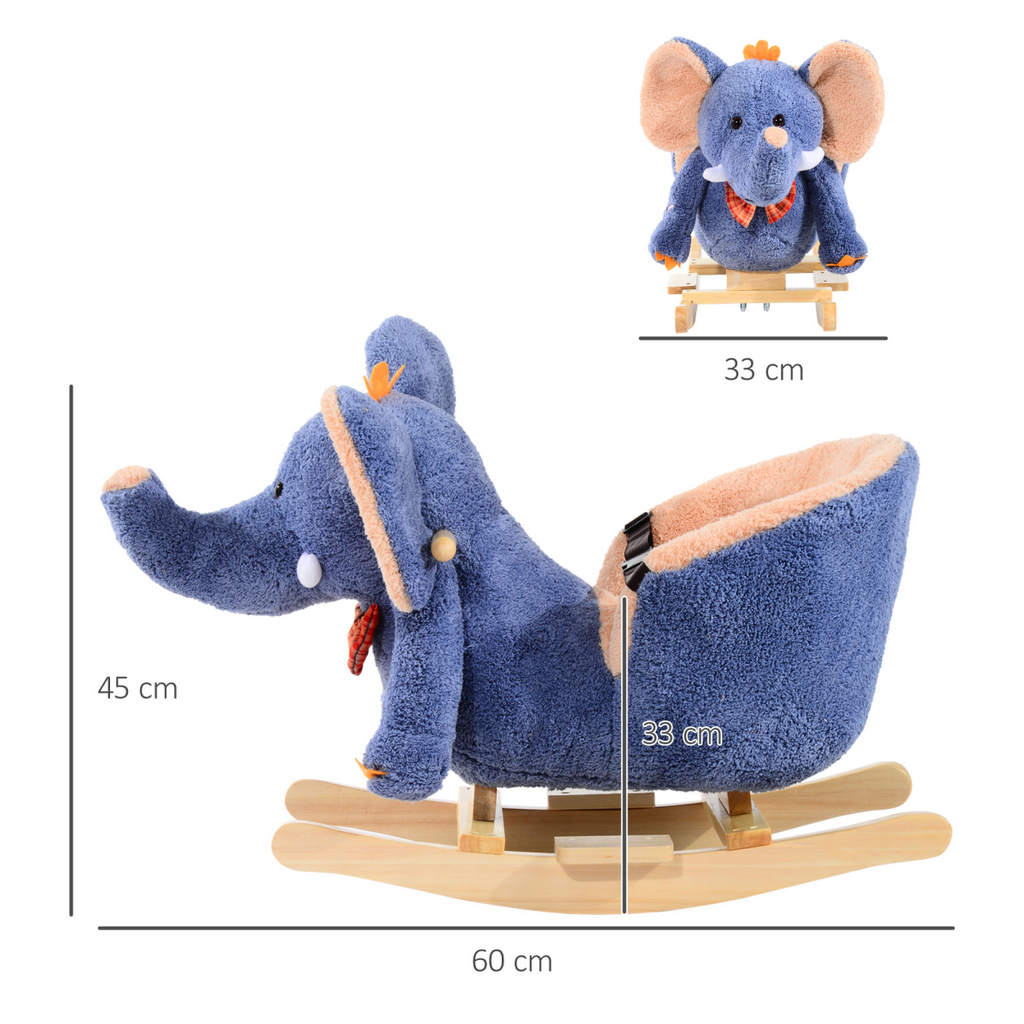 Rocking Horse Ride on Toy Seat Belt Safety Toddler Elephant Music Unbranded The Little Baby Brand