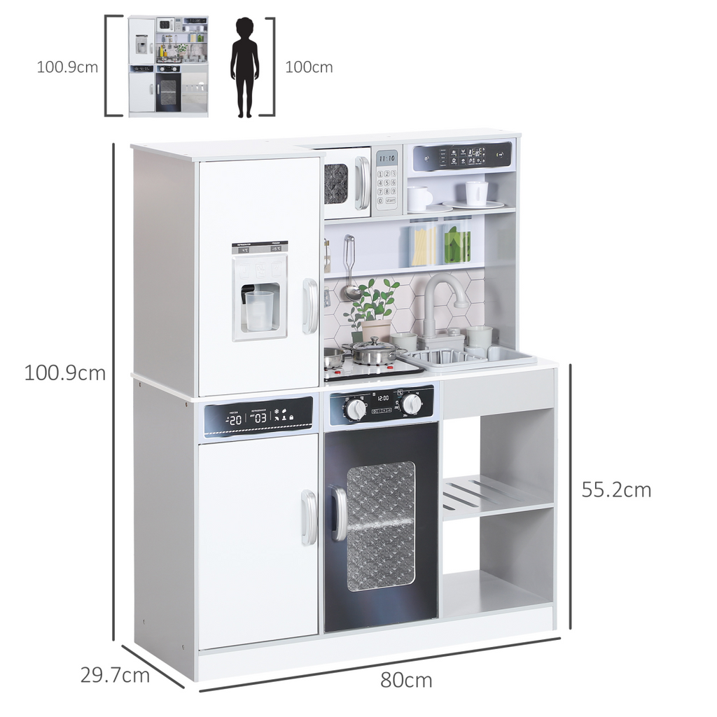 AIYAPLAY Play Kitchen, Pretend Toy Kitchen w/ Sounds Lights, Microwave AIYAPLAY The Little Baby Brand