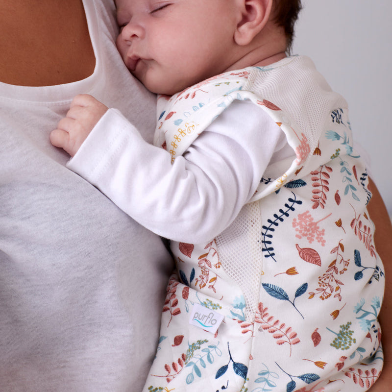Baby Sleeping Bag Purflo Swaddle To Sleep Bag 2.5 Tog Botanical 0-4M The Little Baby Brand The Little Baby Brand