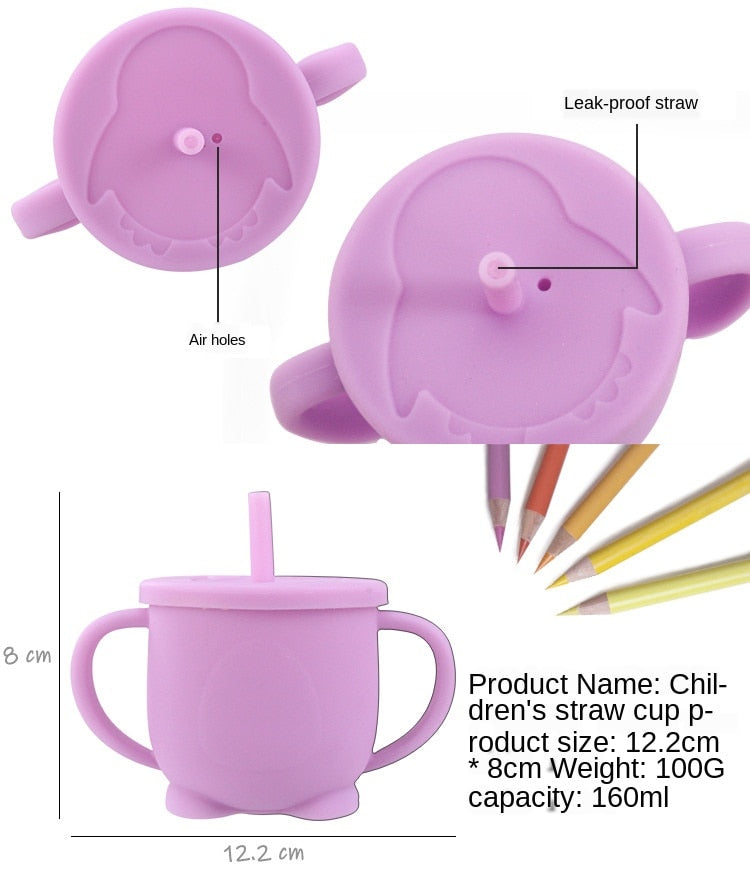 Baby Feeding Cups Baby Learning Baby Drinkware  silicone Sippy Cups For Toddlers & Kids With Silicone Sippy Cup Lids Solid eprolo The Little Baby Brand