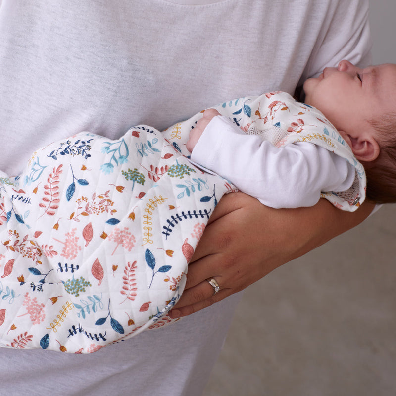 Baby Sleeping Bag Purflo Swaddle To Sleep Bag 2.5 Tog Botanical 0-4M The Little Baby Brand The Little Baby Brand
