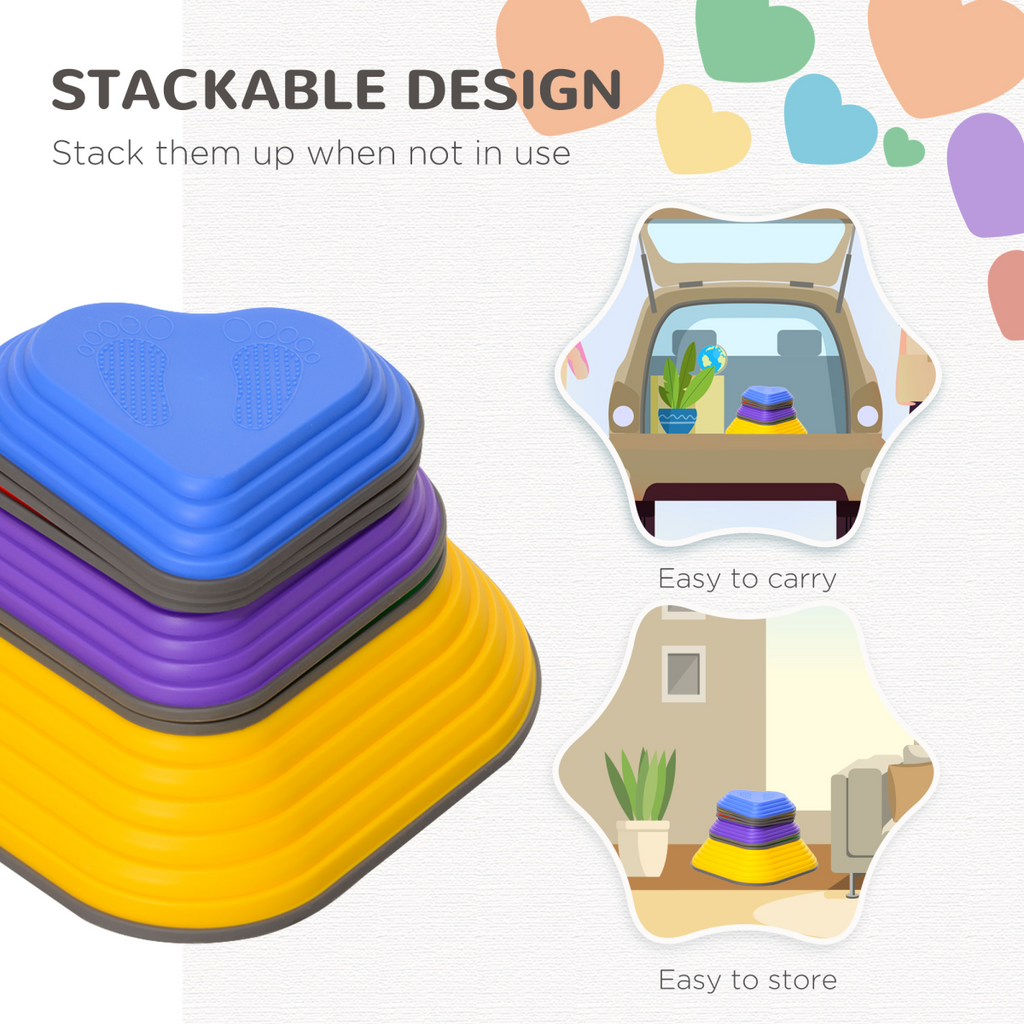 AIYAPLAY 6PCs Kids Stepping Stones, Non-Slip Stackable River Stones AIYAPLAY The Little Baby Brand