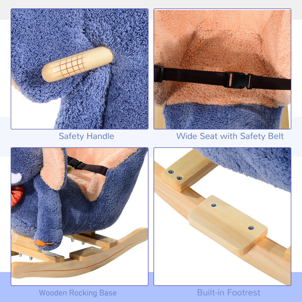 Rocking Horse Ride on Toy Seat Belt Safety Toddler Elephant Music Unbranded The Little Baby Brand