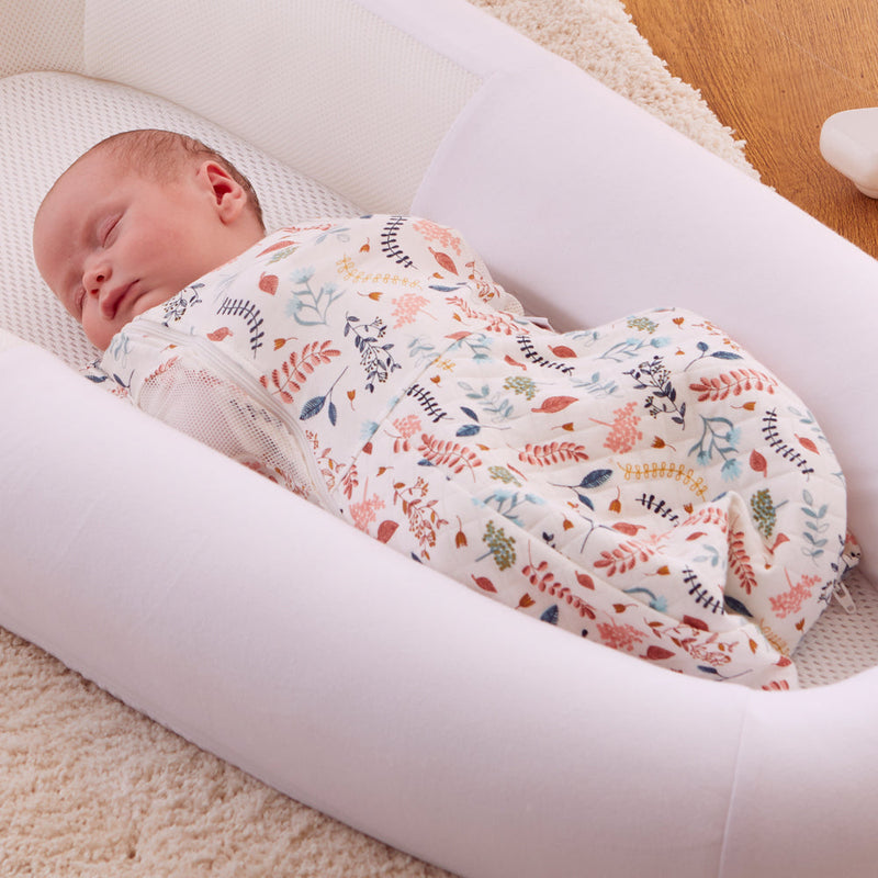 Baby Sleeping Bag Purflo Swaddle To Sleep Bag 2.5 Tog Botanical 0-4M The Little Baby Brand The Little Baby Brand