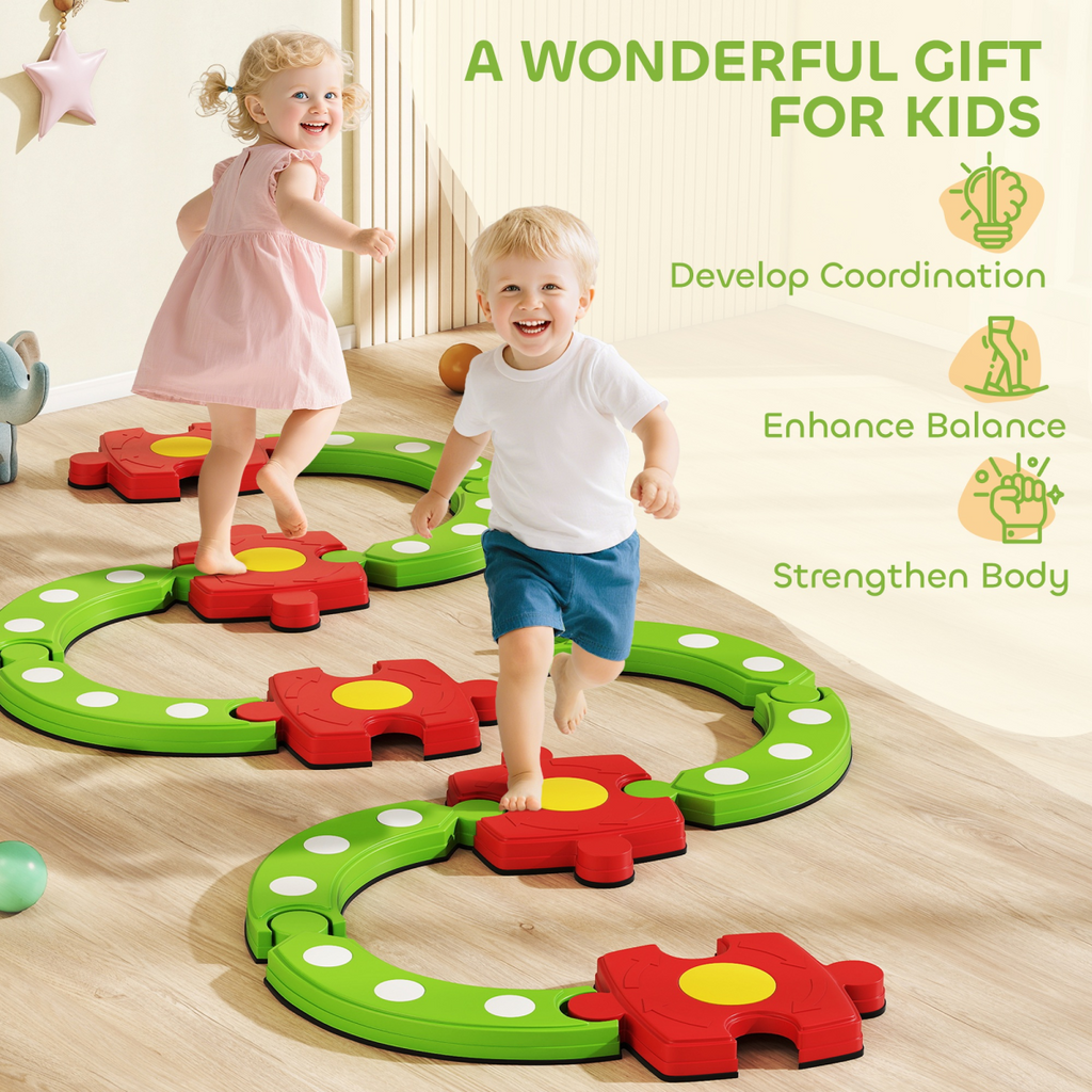AIYAPLAY Kids Stepping Stones Balance Beam, Outdoor Indoor Sensory Toy Green AIYAPLAY The Little Baby Brand