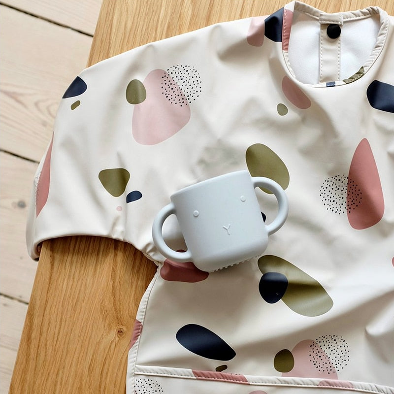 Baby Bibs Waterproof Infant Eating Bib with Pocket Children Drawing Machine Washable Long Sleeve Apron Kid Burp Cloth Baby Stuff eprolo The Little Baby Brand