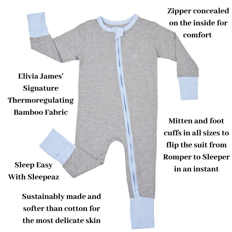 Baby Clothing Sky Showers Bamboo Sleepeaz Sleepsuit Elivia James The Little Baby Brand
