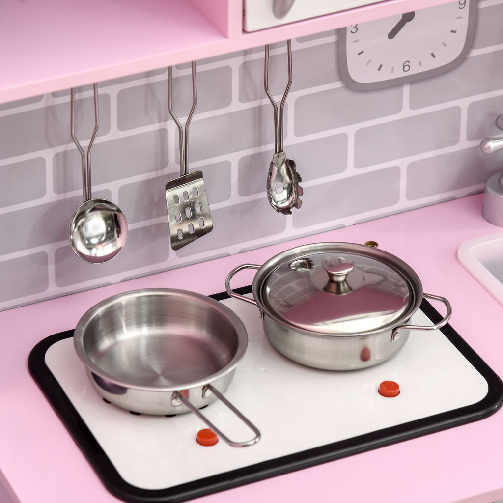Kitchen Set for Kids W/ Lights Sounds, Microwave, Sink, for Aged 3-6 HOMCOM Unbranded The Little Baby Brand