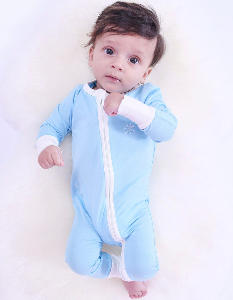 Baby Clothing Baby Blue Bamboo Sleepeaz Sleepsuit Elivia James The Little Baby Brand