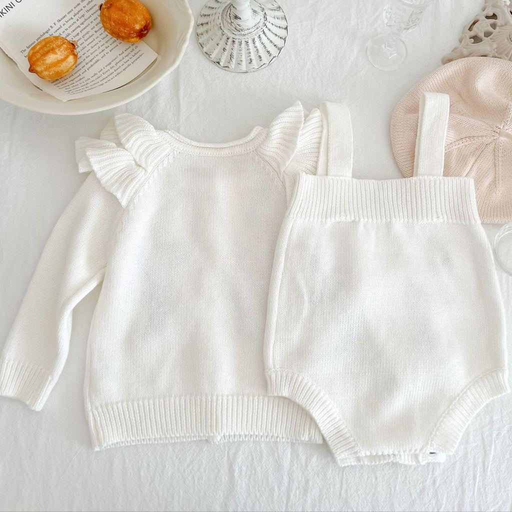 Infant and toddler 3-9 month baby set, flower coat, shoulder strap, zipper, climbing suit, two-piece set eprolo The Little Baby Brand