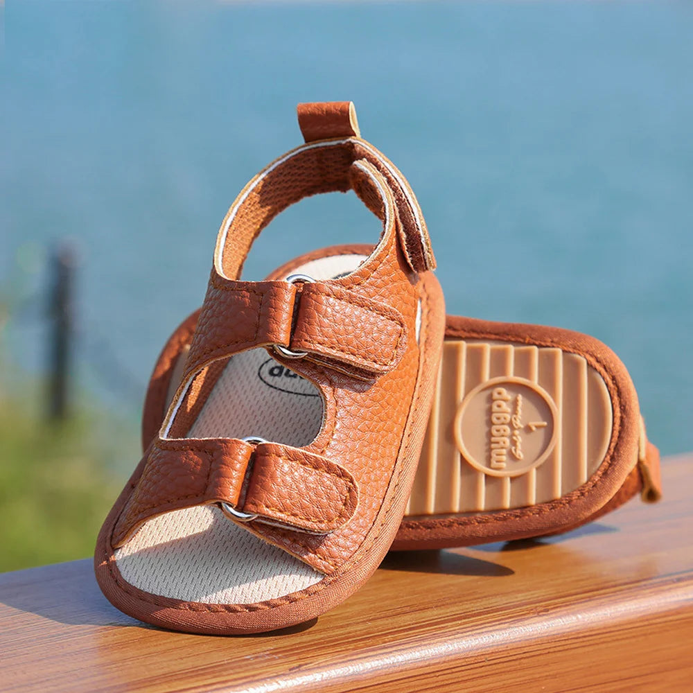 New Baby Sandals Baby Shoes Baby Boy Girl Sandals PU Soft Bottom Sole Anti-Slip Infant First Walker Crib Shoes Newborn Moccasins The Little Baby Brand The Little Baby Brand