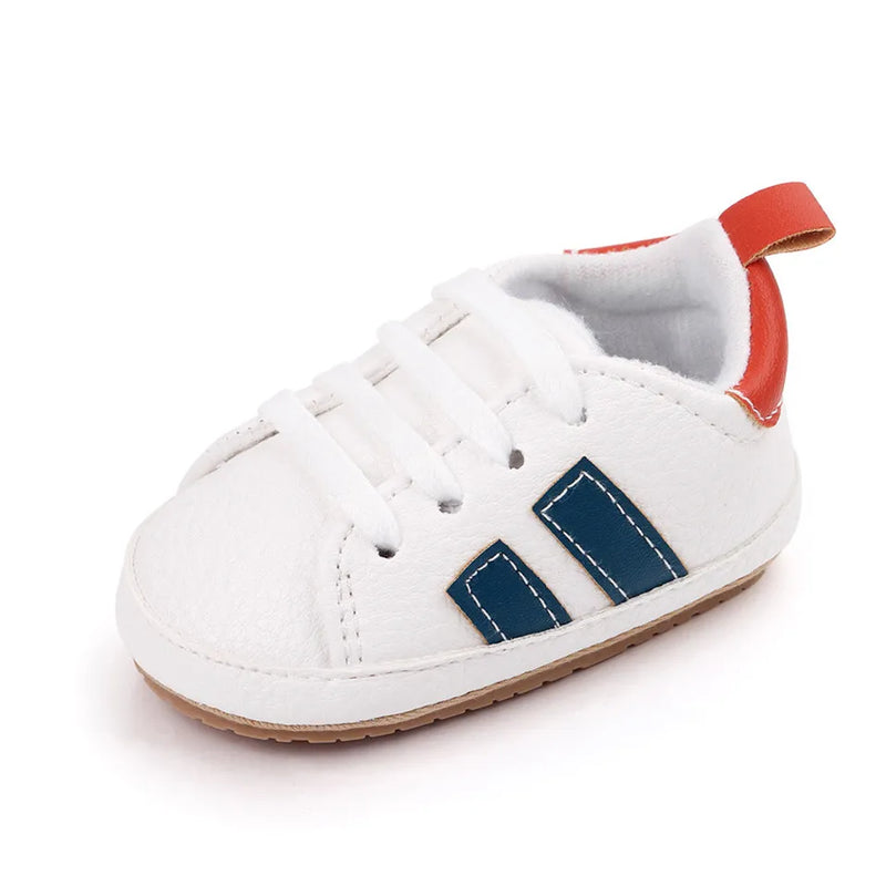 Two Striped PatchWork Baby Shoes For Boys Girls Hard Sole Shoes Spring Bebes Sneakers Toddler Newborn Shoes First Walker The Little Baby Brand The Little Baby Brand
