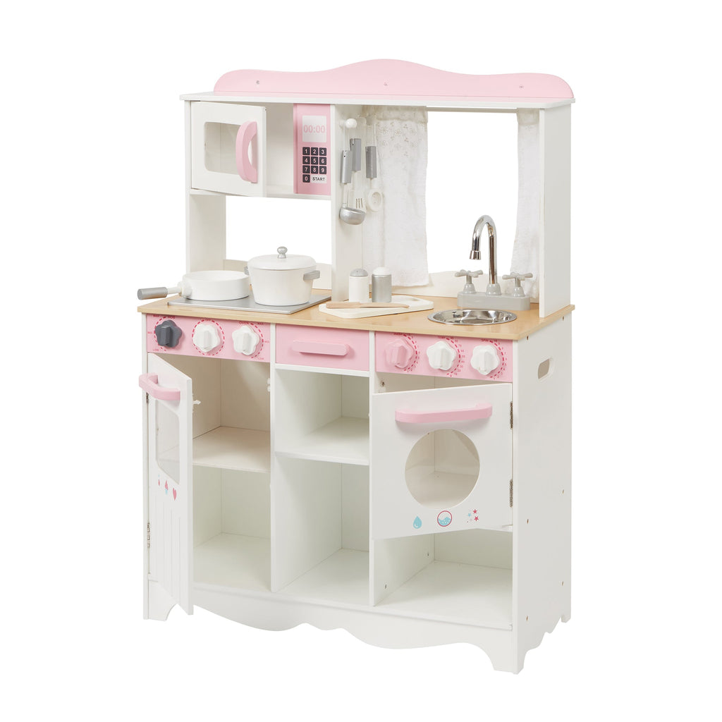 Toy Kitchens Kids Country Play Kitchen with 9 Wooden Accessories Liberty House Toys The Little Baby Brand