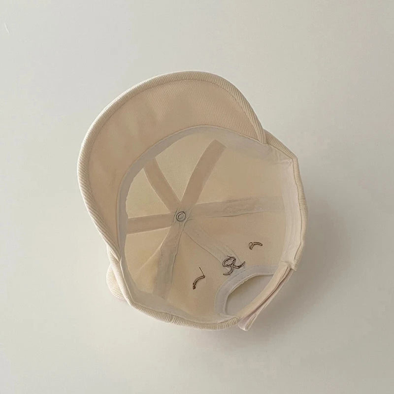 Cartoon Bear Baby Baseball Hat with Ears Cute Solid Color Infant Peaked Cap Kawaii Spring Summer Kids Cotton Sun Hats The Little Baby Brand The Little Baby Brand