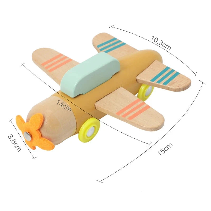 Baby Wooden Building Blocks Aircraft Manned Model Toys Montessori Education Wood Adornment Toys Baby Blocks Toys Birthday Gifts The Little Baby Brand The Little Baby Brand