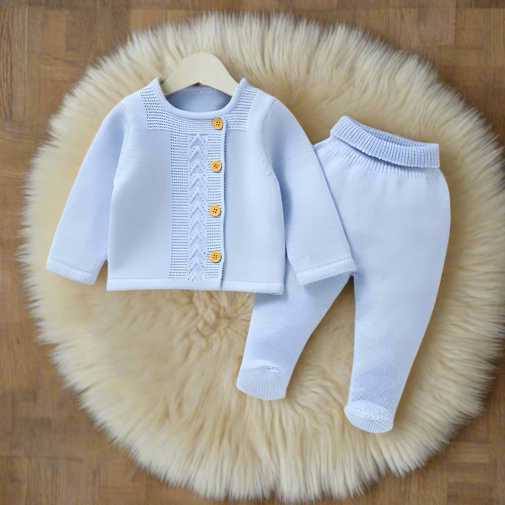 Baby Clothes Set Knit Fashion Solid Warm Infant Sweater Trousers Leggings Autumn Newborn Girl Boy Long Sleeve Pullover Pants 2PC The Little Baby Brand The Little Baby Brand