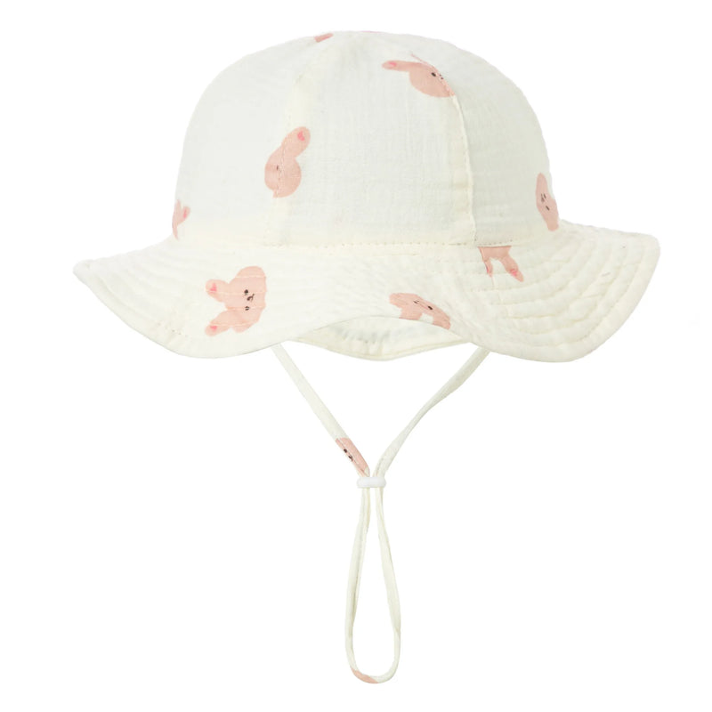 Baby Cotton Bucket Hat New Children Sunscreen Outdoor Caps Boys Girls Print Panama Hat Unisex Beach Fishing Hat For 3-12 Months The Little Baby Brand The Little Baby Brand