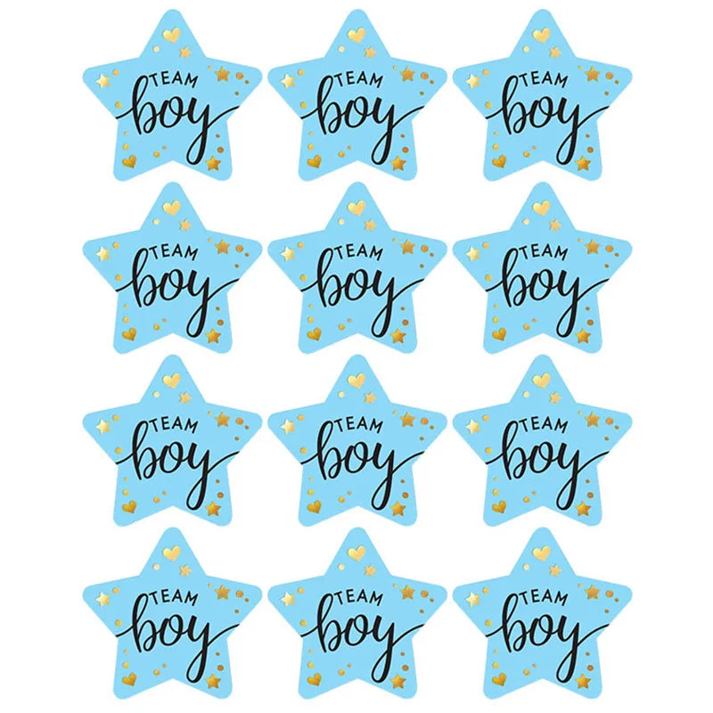 60/120pcs Team Boy Team Girl Stickers Boy or Girl Sticker for Gender Reveal Party Decoration Baby Shower Supplies Gift Box Label The Little Baby Brand The Little Baby Brand