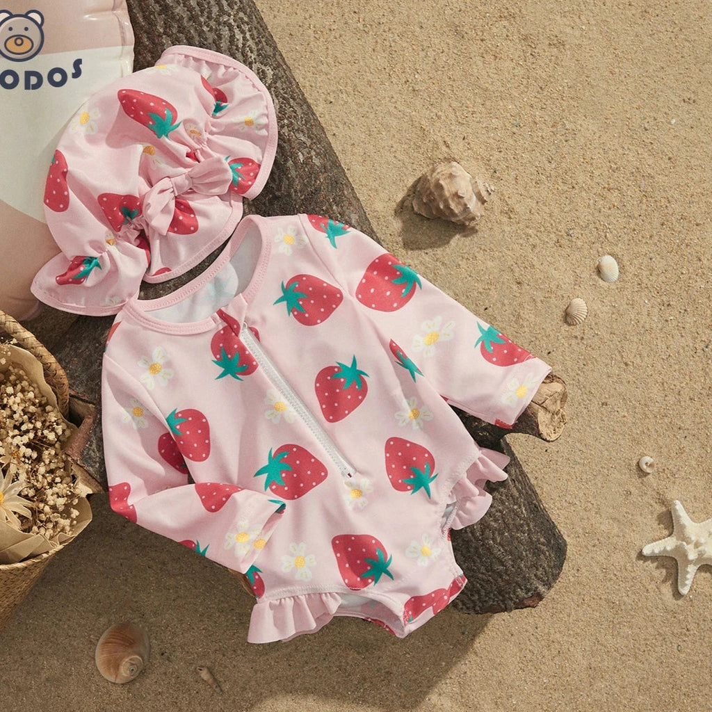 Baby Swimwear Baby Girls Swimsuit and Hat Set (Copy) The Little Baby Brand The Little Baby Brand